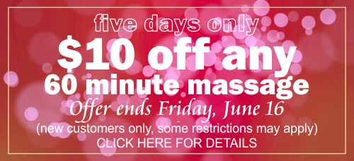 10 Off Any 60 Massage Five Days Only Relax Heal New